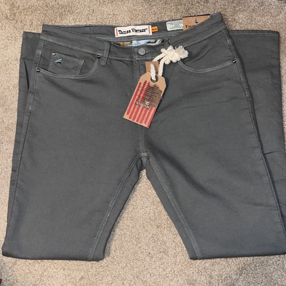 NWT Taylor Vintage 34 x 32 Mens Grey Skinny Fit Jeans - Picture 2 of 3